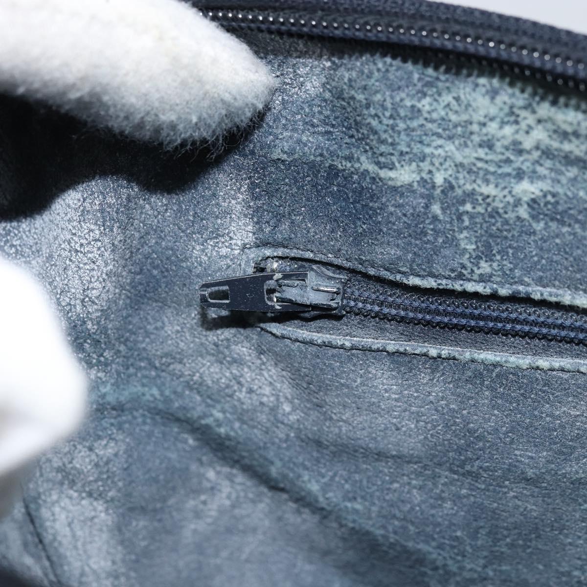 GUCCI GG Supreme Sherry Line Shoulder Bag PVC Navy Gold Auth LNZ160