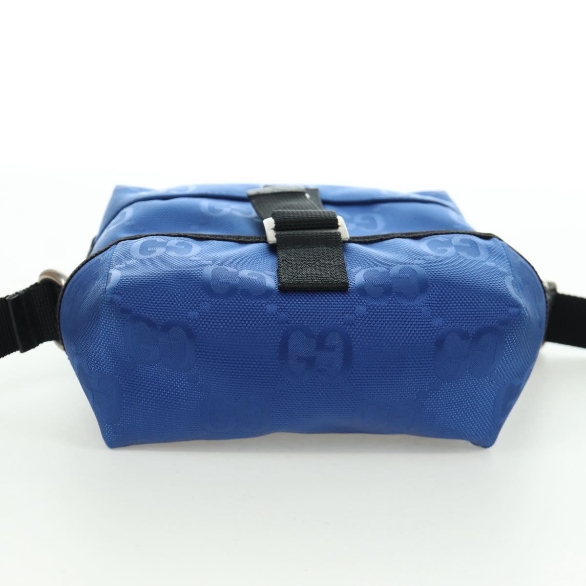GUCCI GG Canvas Shoulder Bag Blue 643858 Auth LNZ169M