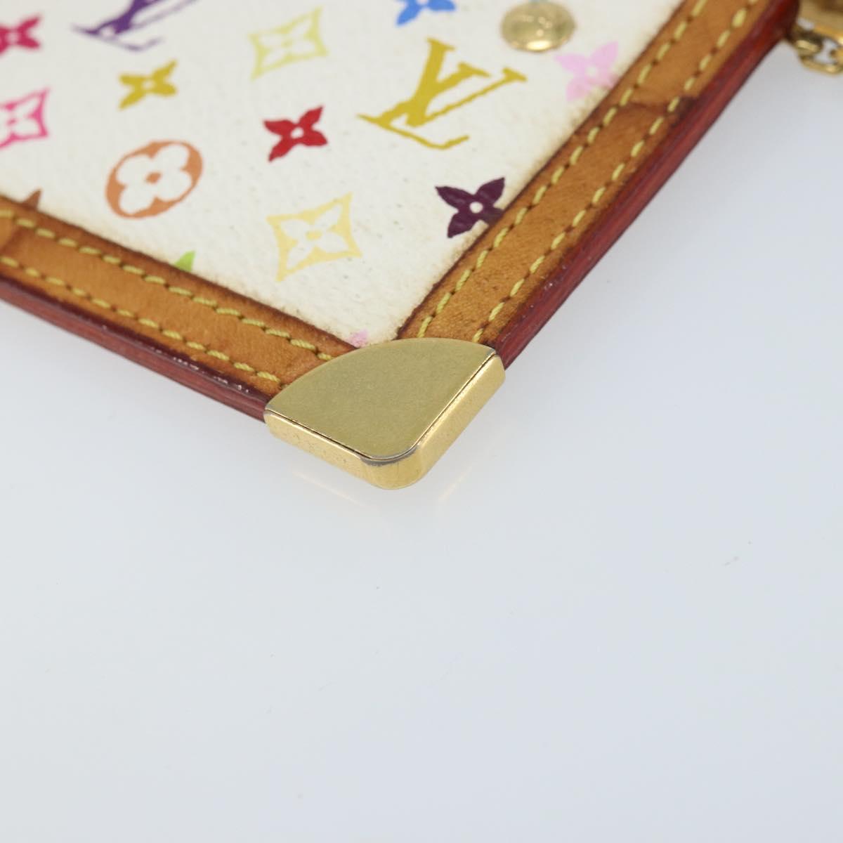 LOUIS VUITTON Monogram Multicolor Pochette Cles Purse White M92655 Auth LNZ175