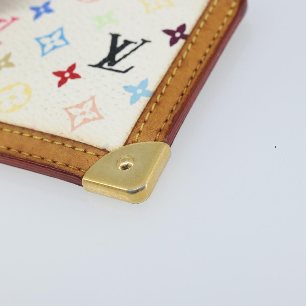 LOUIS VUITTON Monogram Multicolor Pochette Cles Purse White M92655 Auth LNZ175