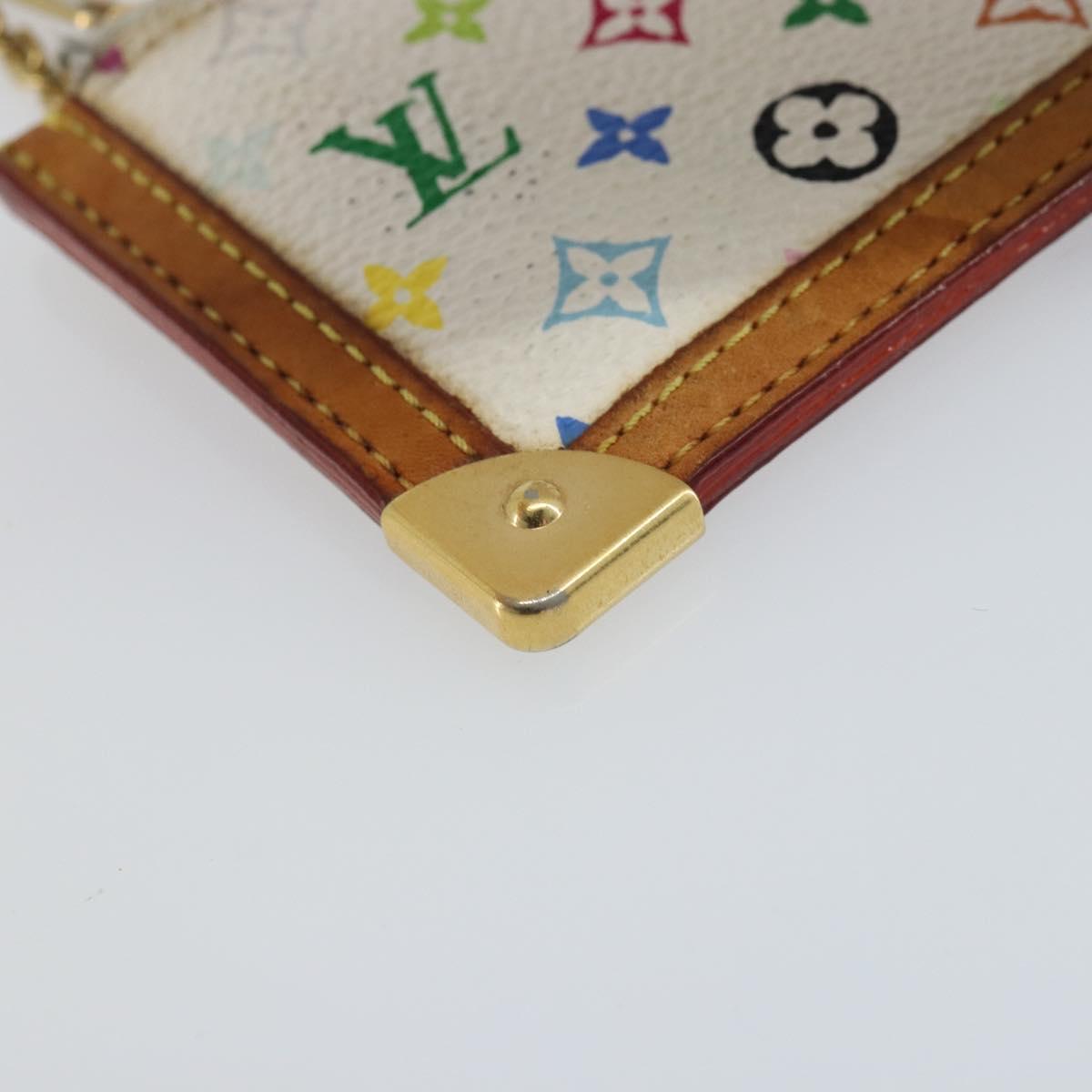 LOUIS VUITTON Monogram Multicolor Pochette Cles Purse White M92655 Auth LNZ175