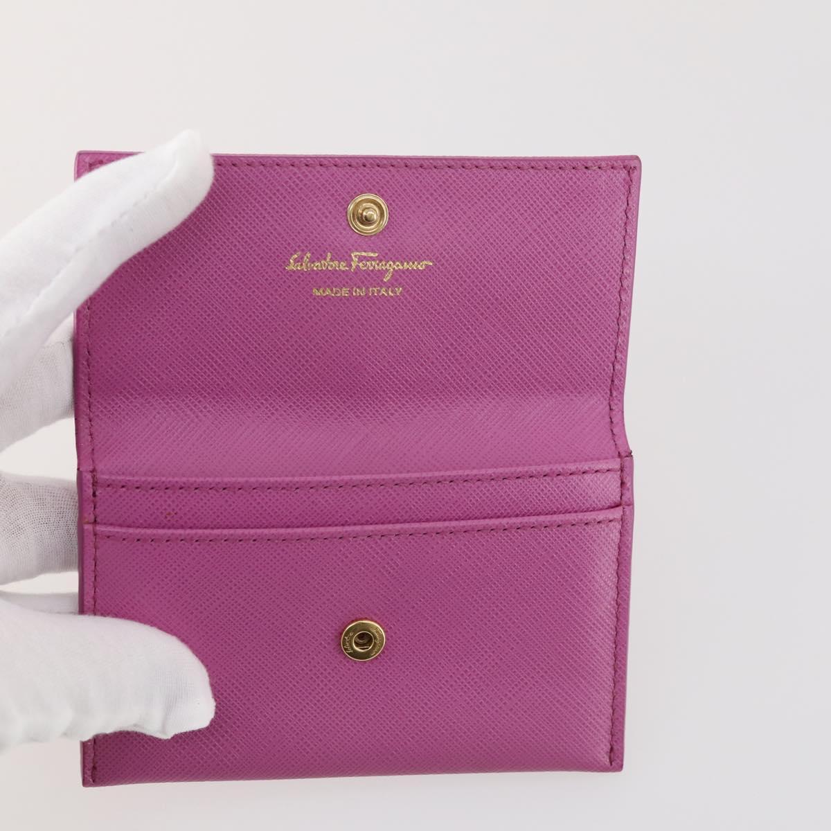 Salvatore Ferragamo Valla Gancini Leather 5 Set Pink Brown yellow Auth LNZ180