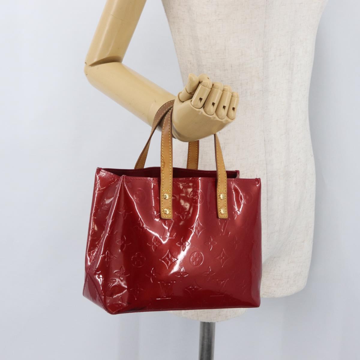 LOUIS VUITTON Monogram Vernis Reade PM Hand Bag Pomme D'amour M91990 Auth LNZ195