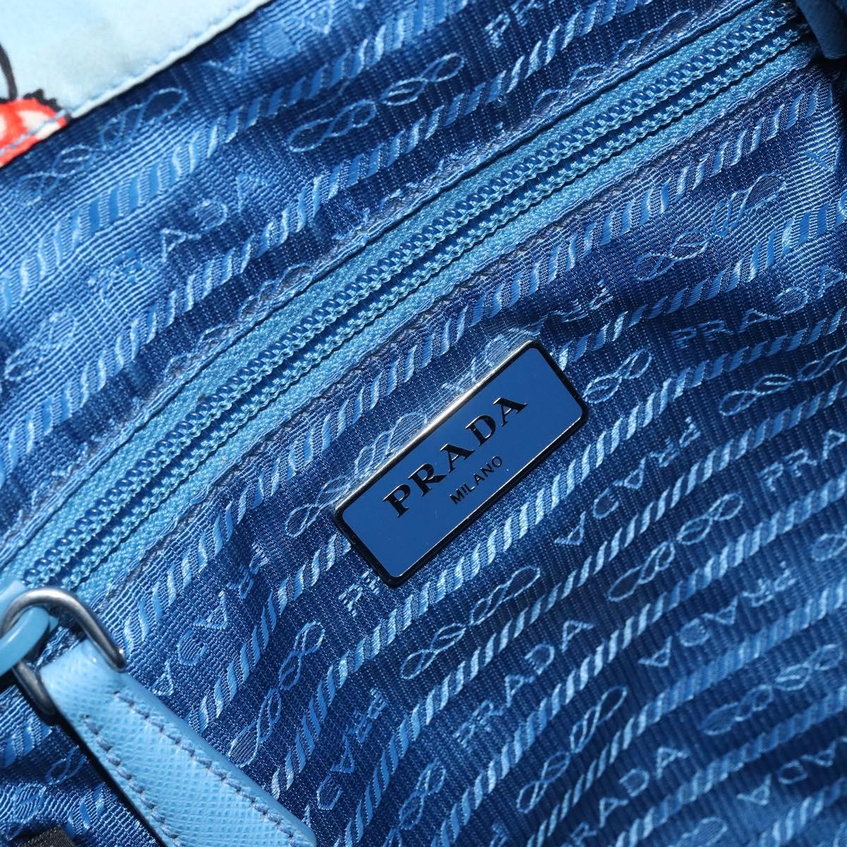 PRADA Backpack Nylon Light Blue Silver Auth LNZ196A