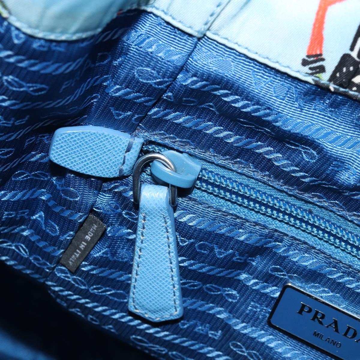PRADA Backpack Nylon Light Blue Silver Auth LNZ196A