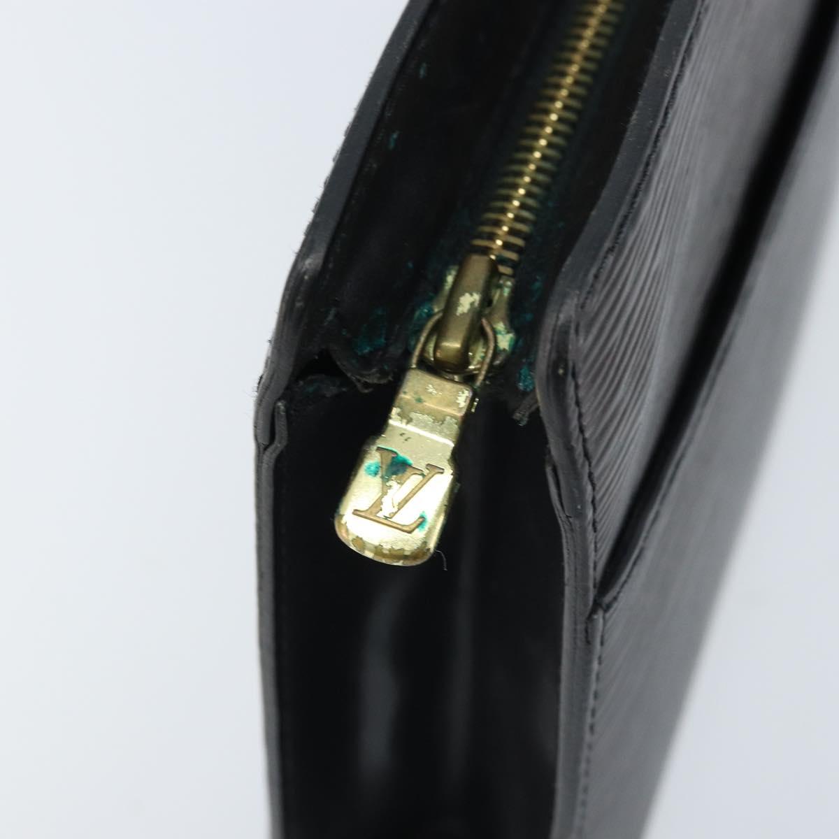 LOUIS VUITTON Epi Pochette Homme Clutch Bag Black M52522 LV Auth LNZ204