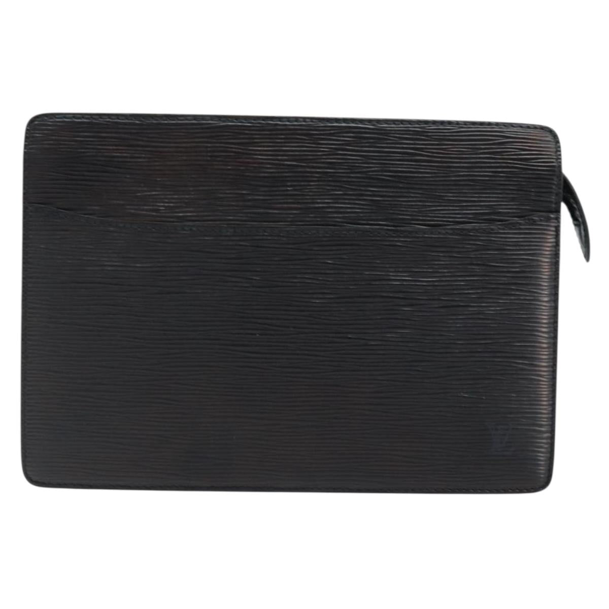 LOUIS VUITTON Epi Pochette Homme Clutch Bag Black M52522 LV Auth LNZ204