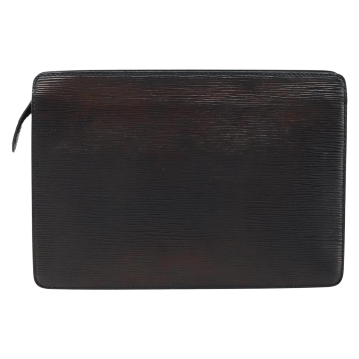 LOUIS VUITTON Epi Pochette Homme Clutch Bag Black M52522 LV Auth LNZ204