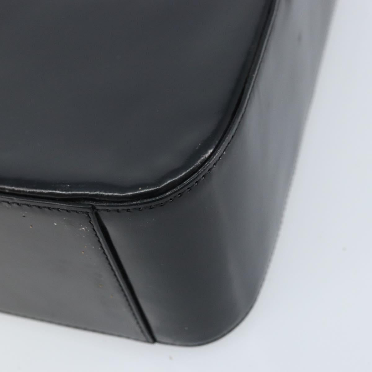 CELINE Shoulder Bag Leather Black Gold Auth LNZ211
