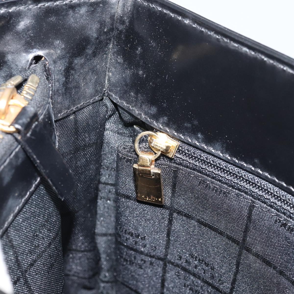 CELINE Shoulder Bag Leather Black Gold Auth LNZ211
