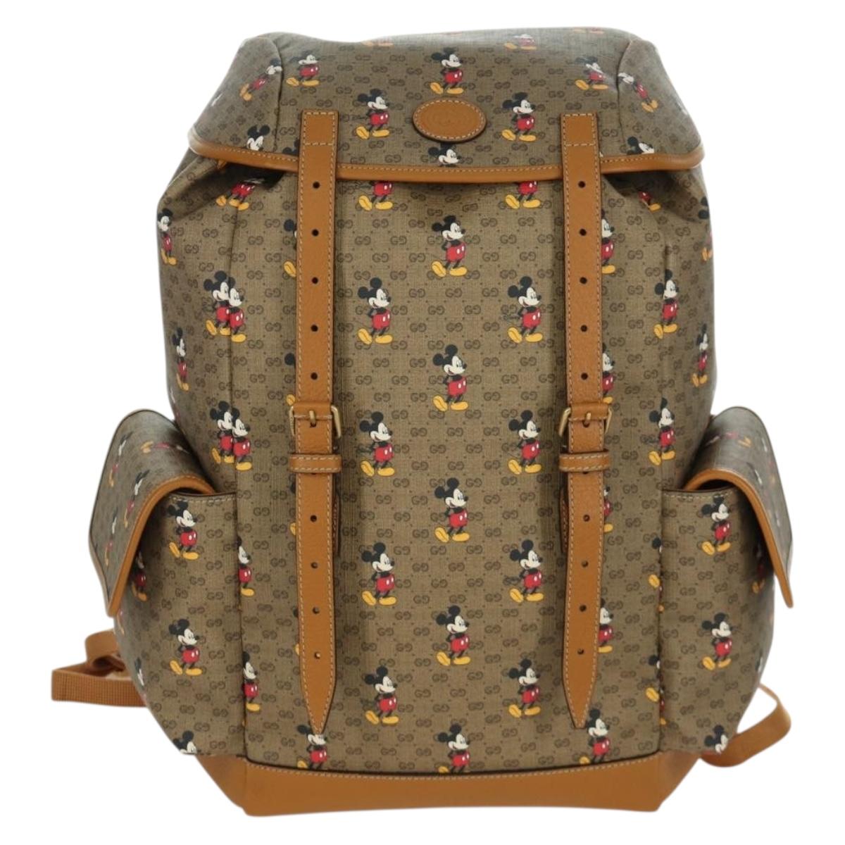 GUCCI Micro GG Supreme GUCCIxDisney Shoulder Bag PVC Beige 603898 Auth LNZ217SM