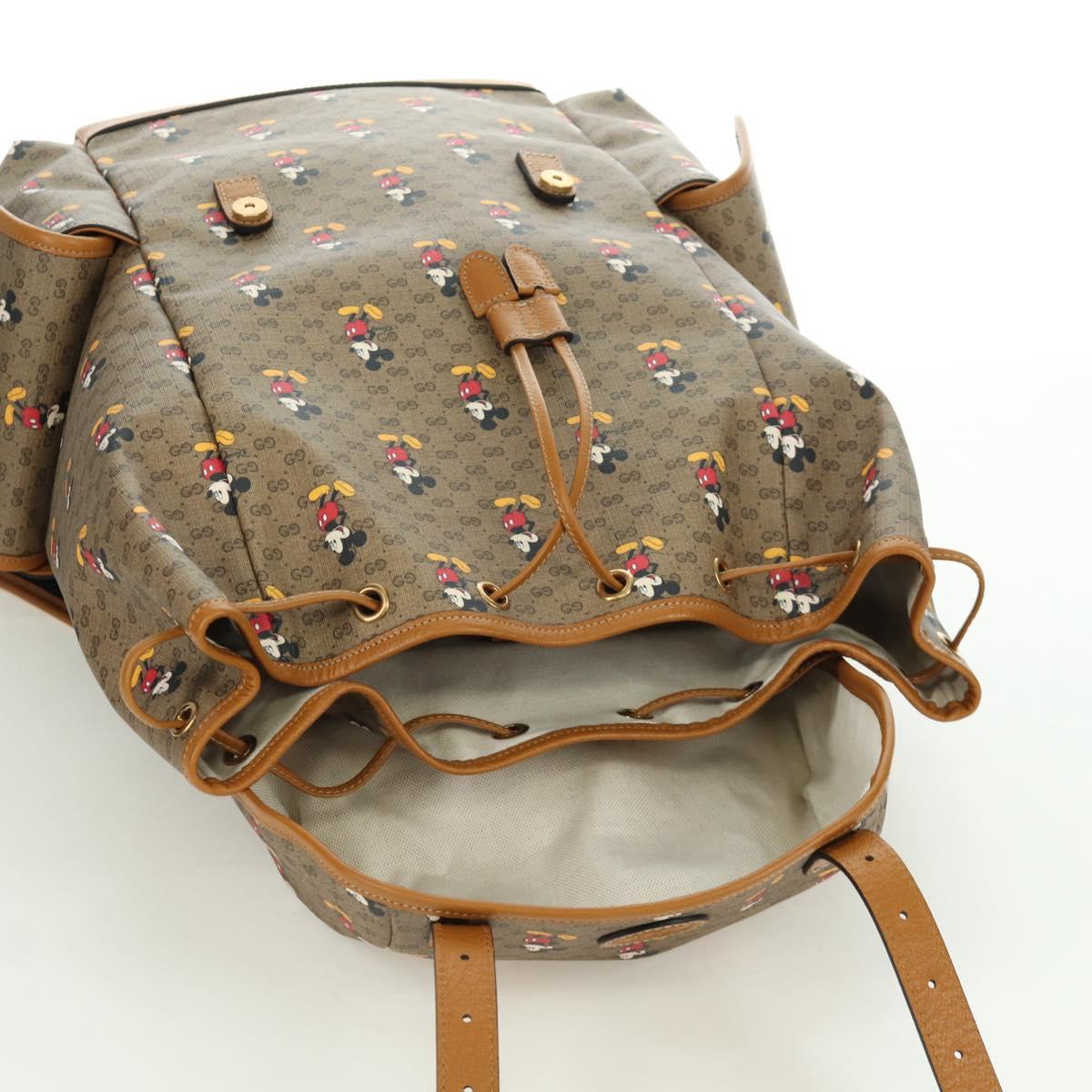 GUCCI Micro GG Supreme GUCCIxDisney Shoulder Bag PVC Beige 603898 Auth LNZ217SM