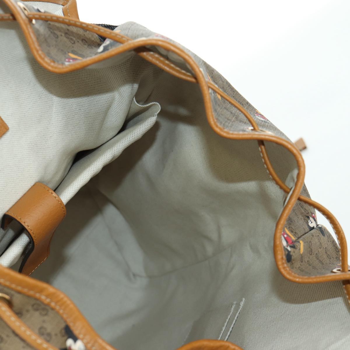 GUCCI Micro GG Supreme GUCCIxDisney Shoulder Bag PVC Beige 603898 Auth LNZ217SM