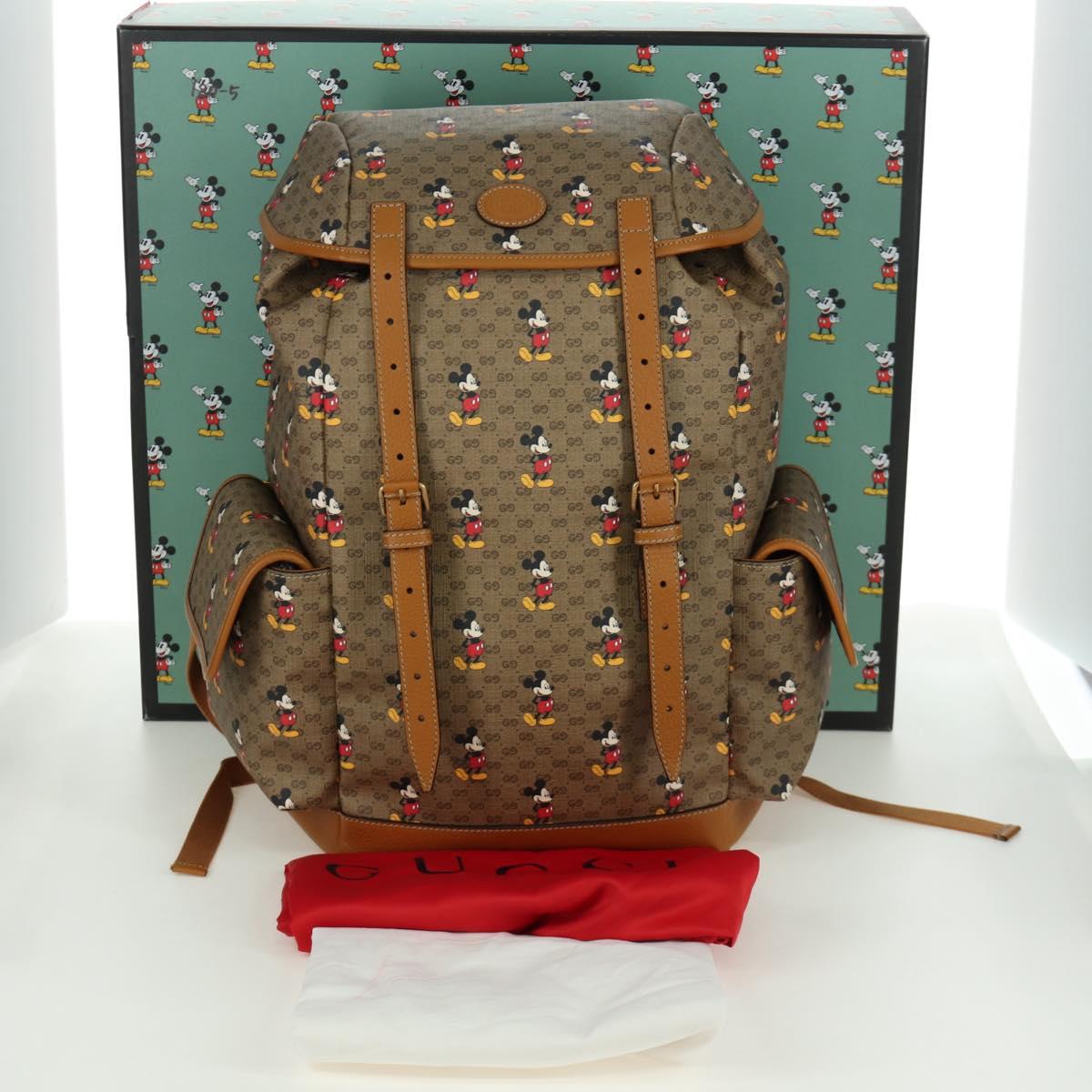GUCCI Micro GG Supreme GUCCIxDisney Shoulder Bag PVC Beige 603898 Auth LNZ217SM