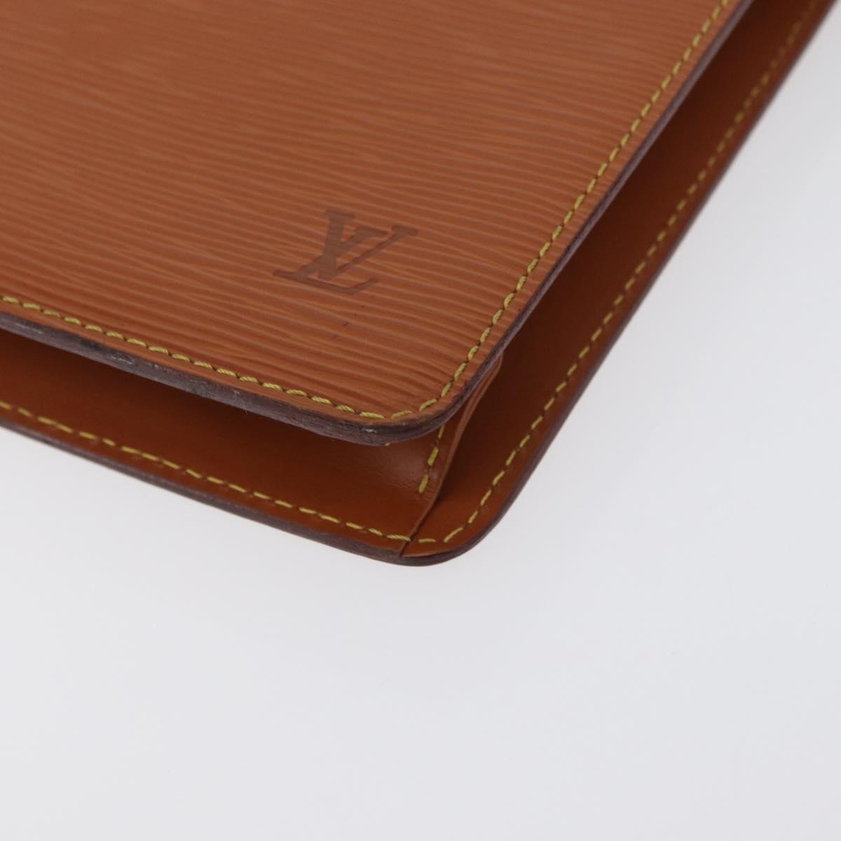 LOUIS VUITTON Epi Pochette Homme Bag Brown Zipangu Gold M52528 LV Auth LNZ226