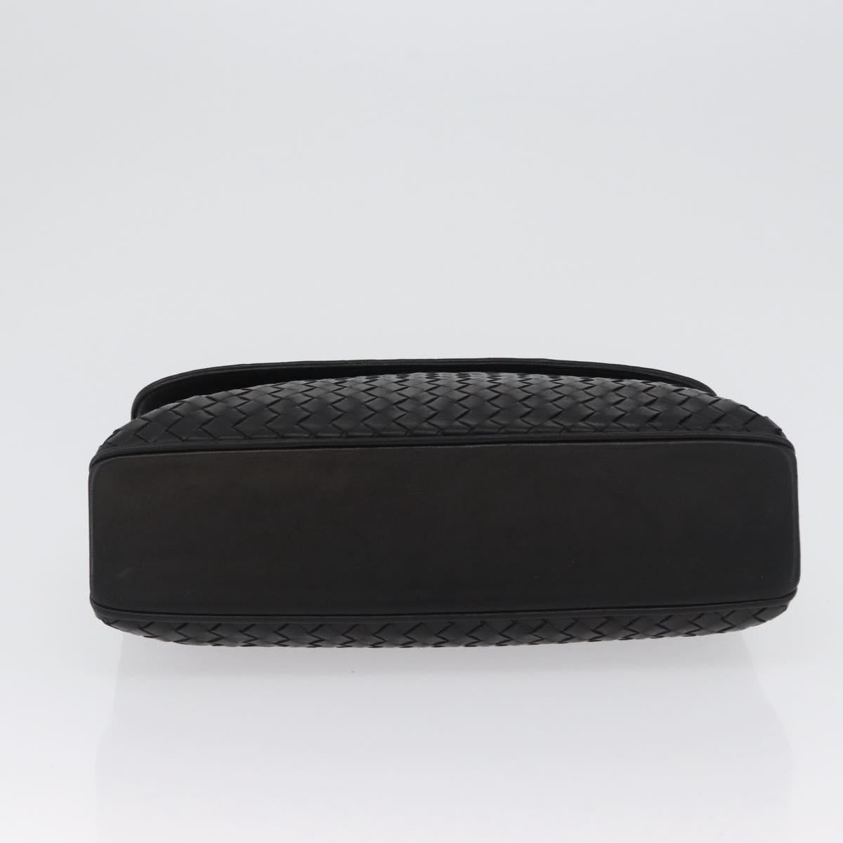 BALLY Hand Bag Leather Black Gold Auth LNZ227A