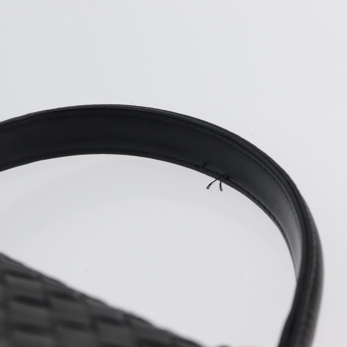 BALLY Hand Bag Leather Black Gold Auth LNZ227A