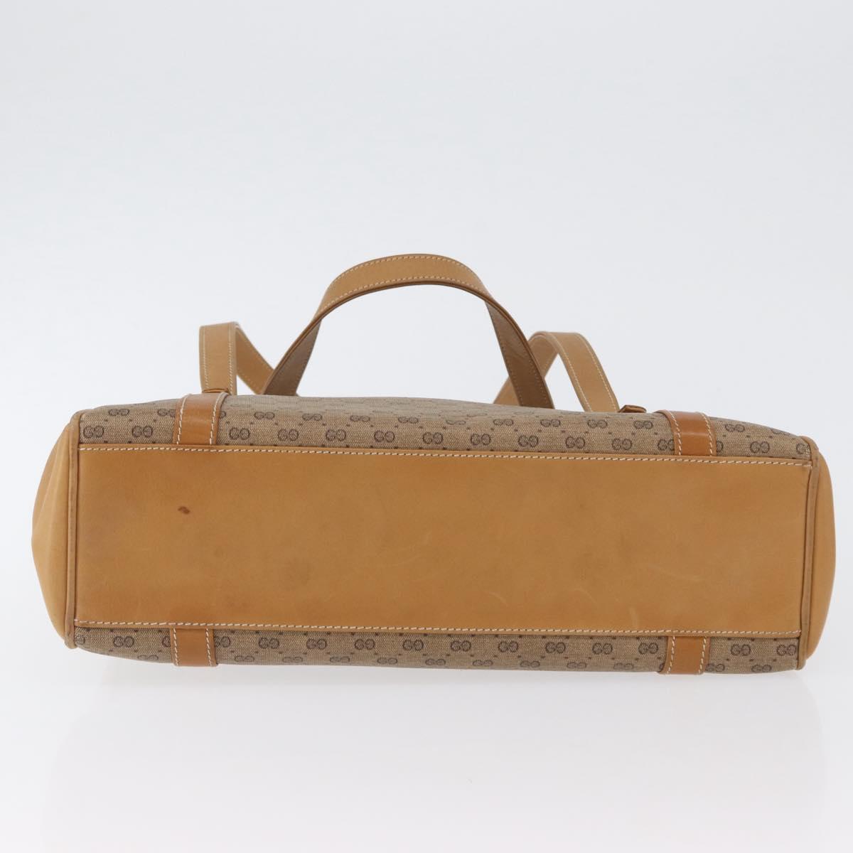 GUCCI Micro GG Supreme Shoulder Bag PVC Beige Gold 46 000 4857 Auth LNZ231