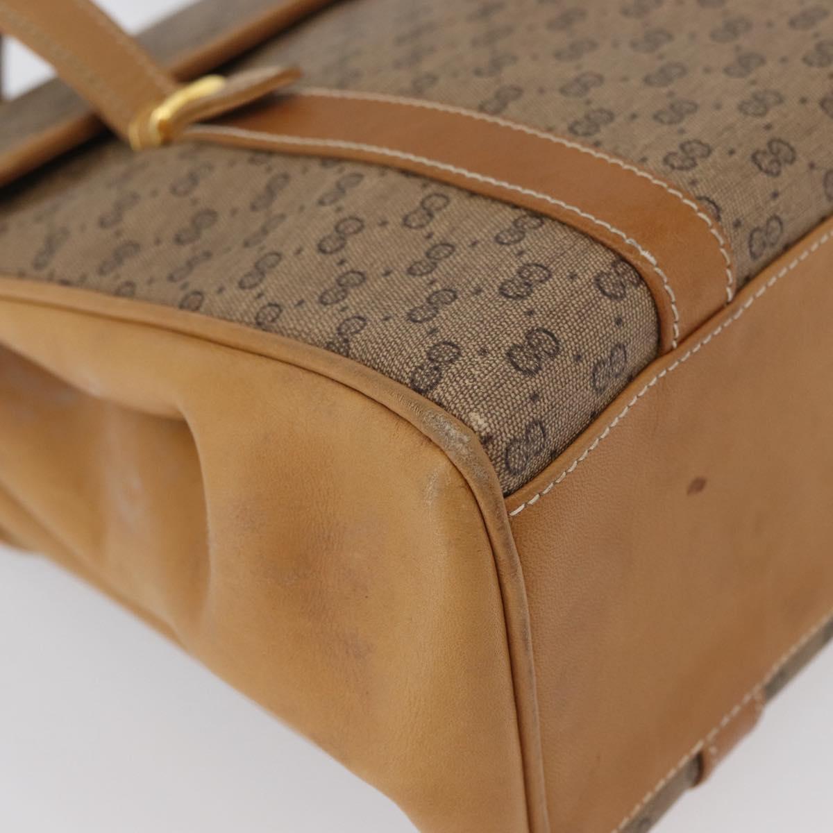 GUCCI Micro GG Supreme Shoulder Bag PVC Beige Gold 46 000 4857 Auth LNZ231