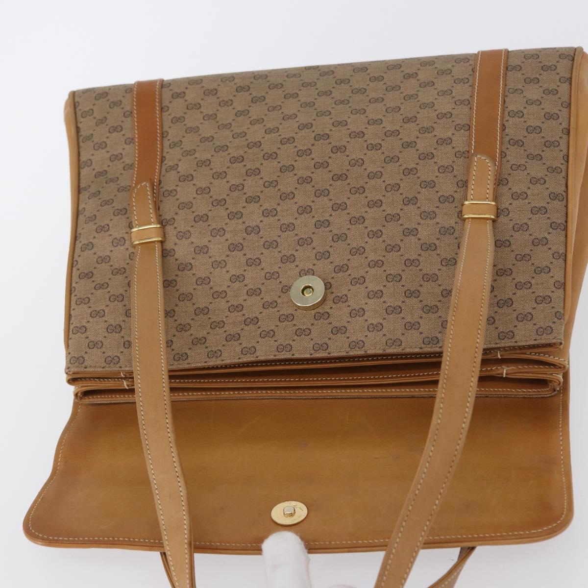 GUCCI Micro GG Supreme Shoulder Bag PVC Beige Gold 46 000 4857 Auth LNZ231