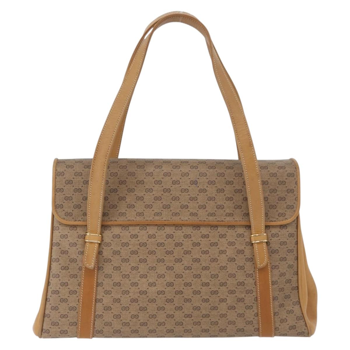 GUCCI Micro GG Supreme Shoulder Bag PVC Beige Gold 46 000 4857 Auth LNZ231