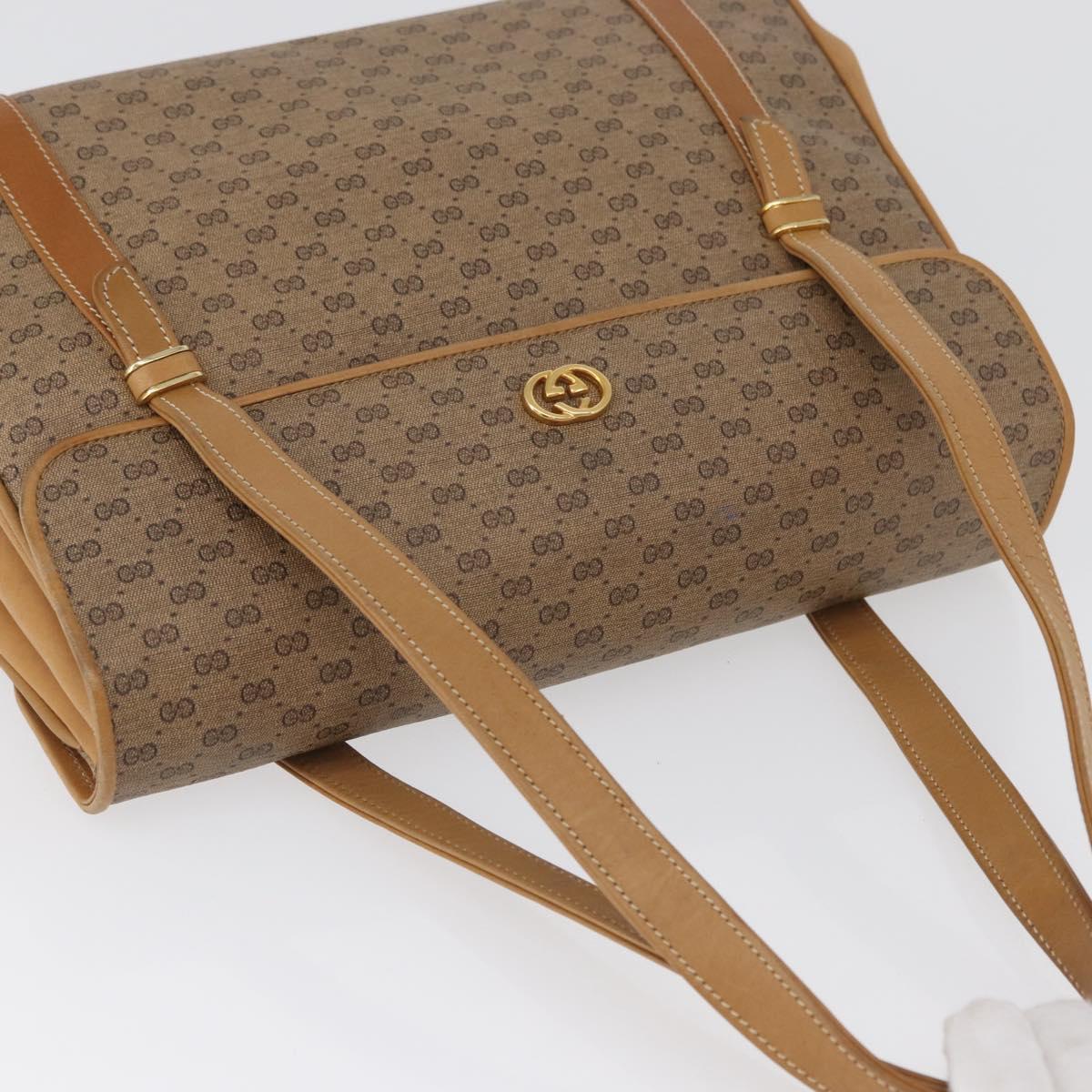 GUCCI Micro GG Supreme Shoulder Bag PVC Beige Gold 46 000 4857 Auth LNZ231