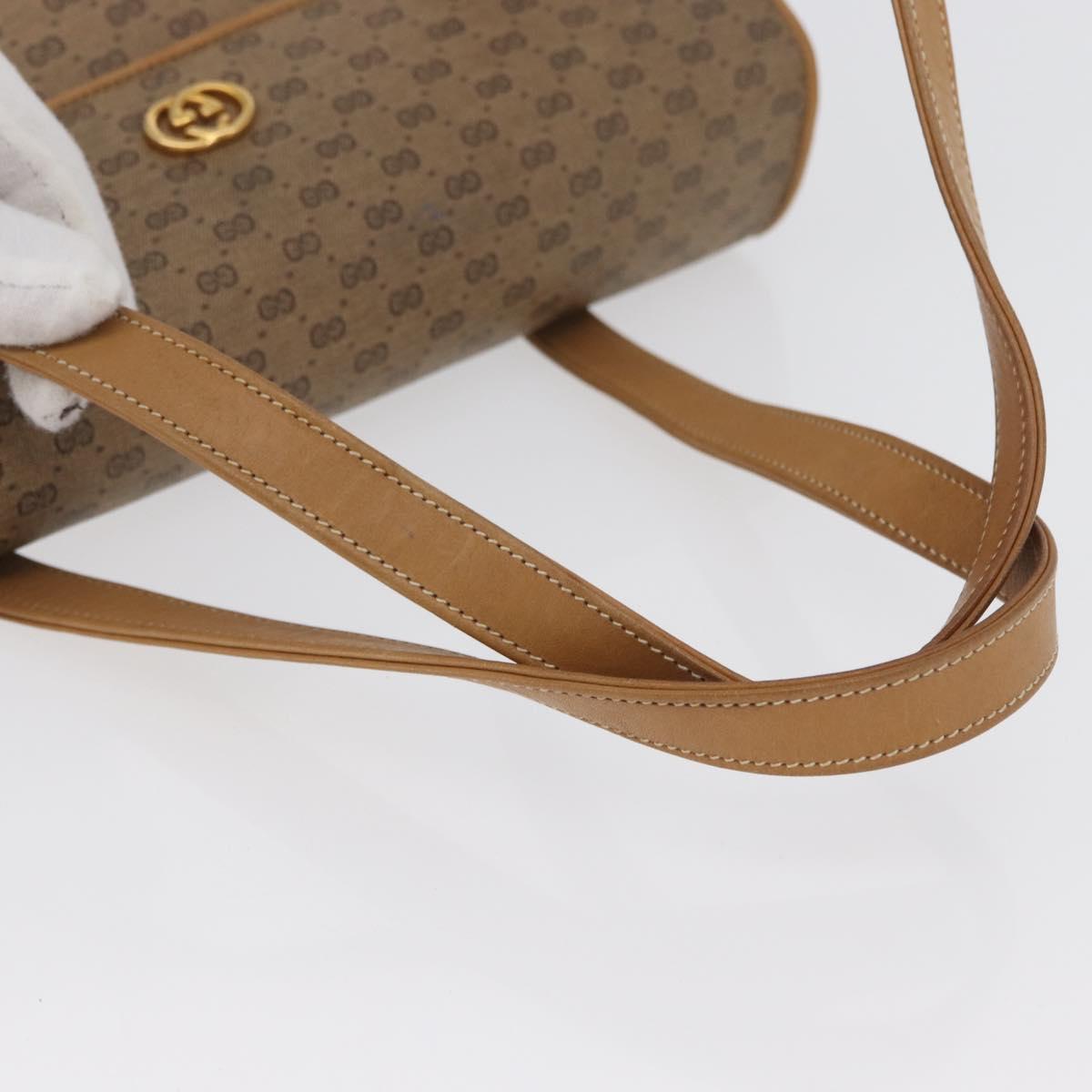 GUCCI Micro GG Supreme Shoulder Bag PVC Beige Gold 46 000 4857 Auth LNZ231