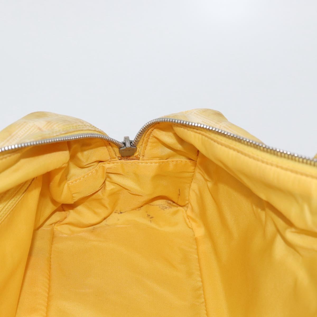 CHANEL New Travel Line Hand Bag Nylon Yellow Silver CC Auth LNZ232