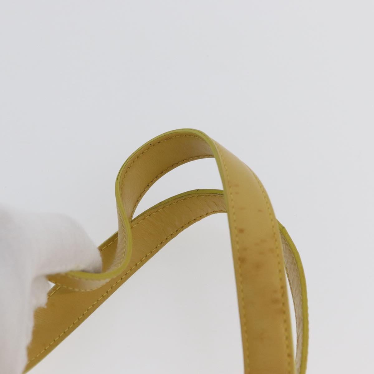 CHANEL New Travel Line Hand Bag Nylon Yellow Silver CC Auth LNZ232