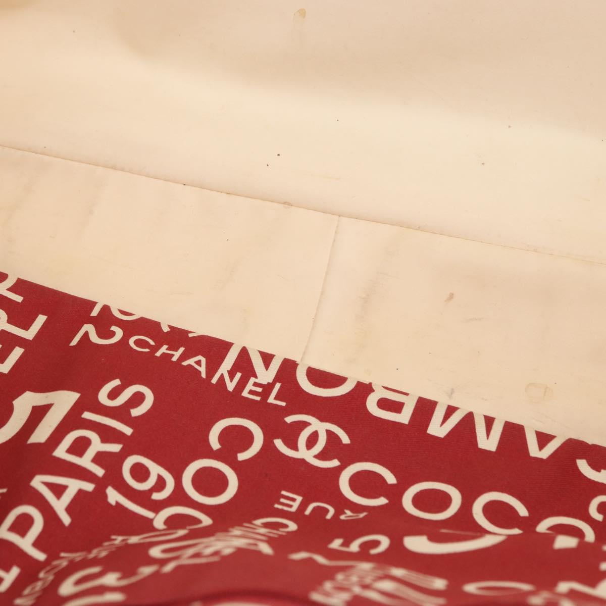 CHANEL By Sea Line Tote Bag Canvas Red CC Auth LNZ238A