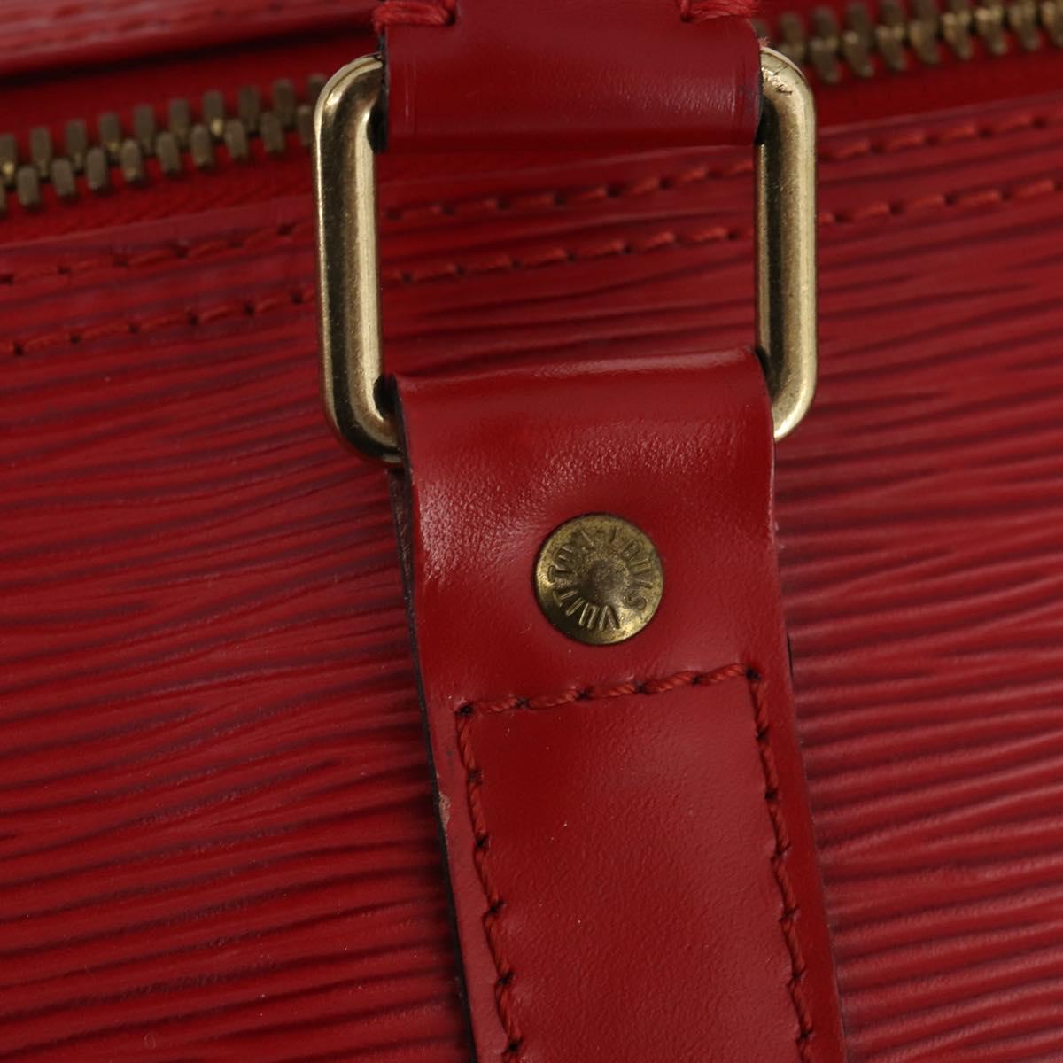 LOUIS VUITTON Epi Keepall 55 Boston Bag Red M42957 LV Auth LNZ240