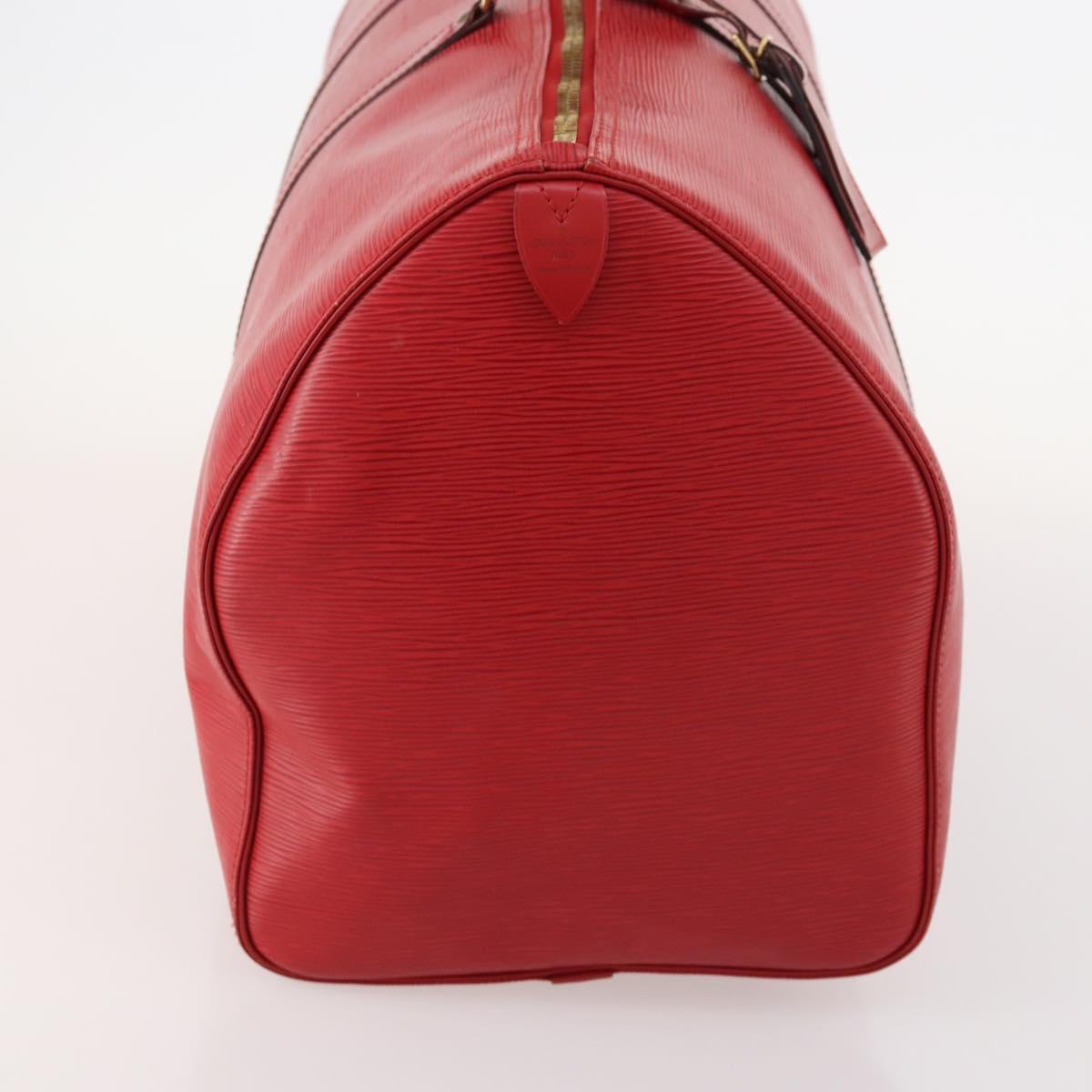 LOUIS VUITTON Epi Keepall 55 Boston Bag Red M42957 LV Auth LNZ240