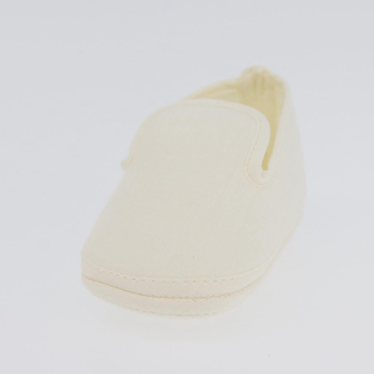 HERMES Baby Shoes linen White Auth LNZ251