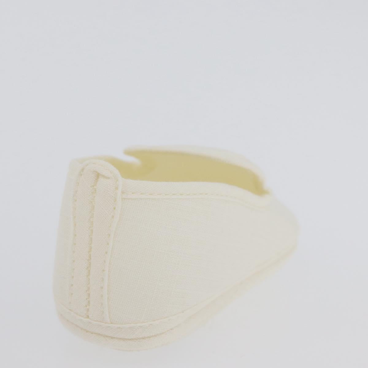 HERMES Baby Shoes linen White Auth LNZ251