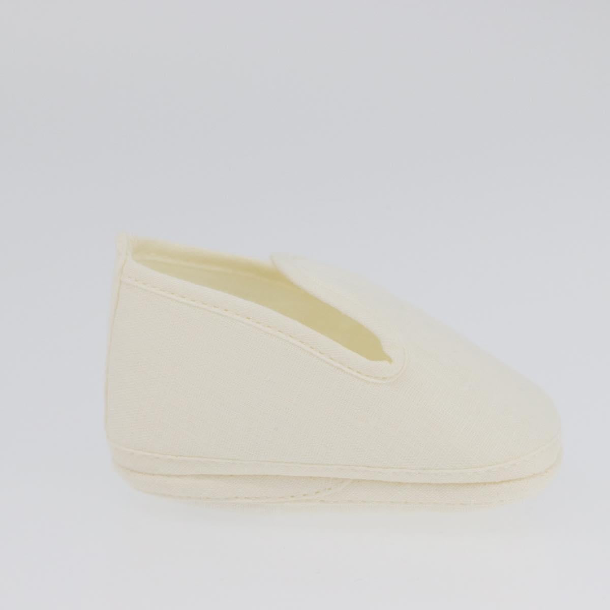 HERMES Baby Shoes linen White Auth LNZ251