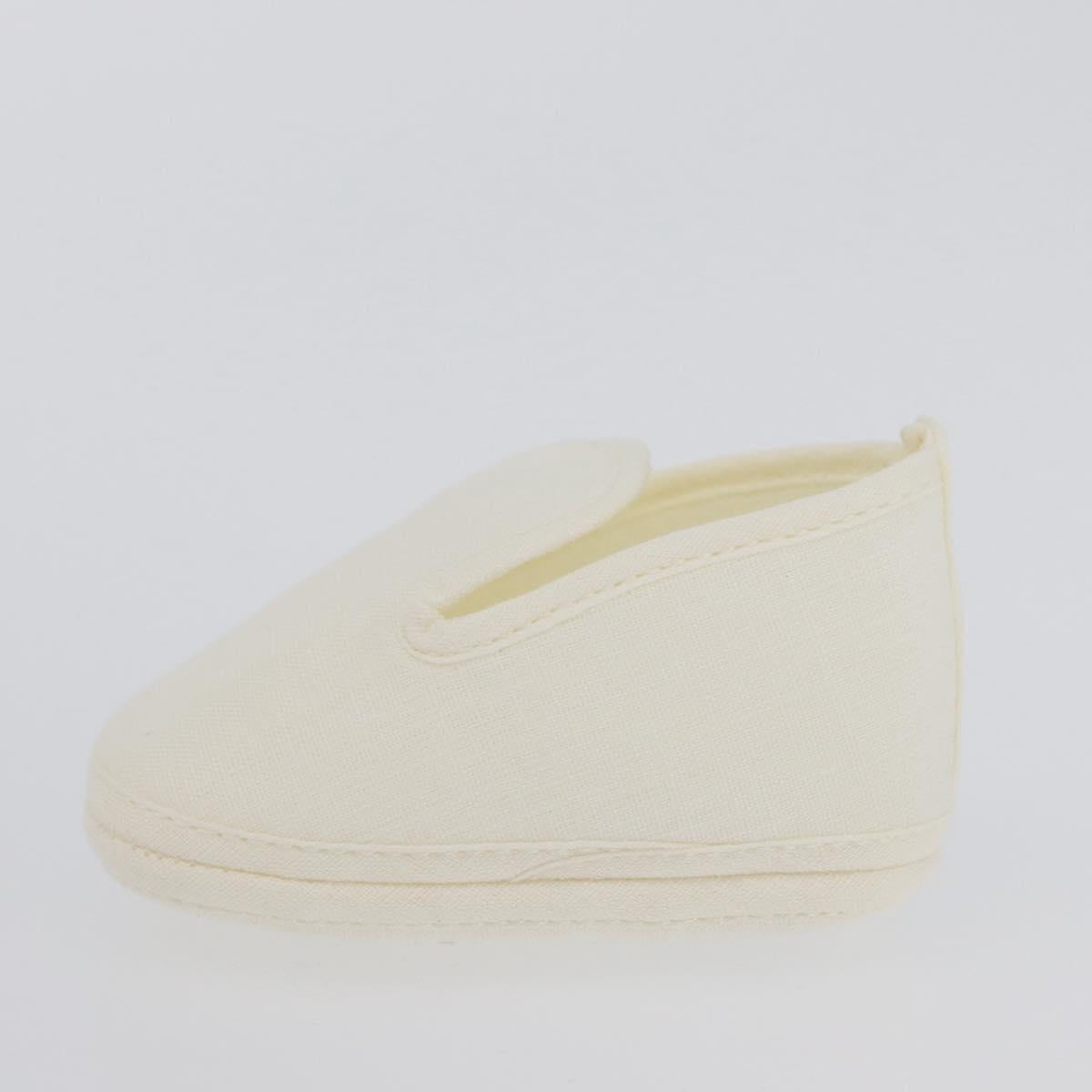 HERMES Baby Shoes linen White Auth LNZ251