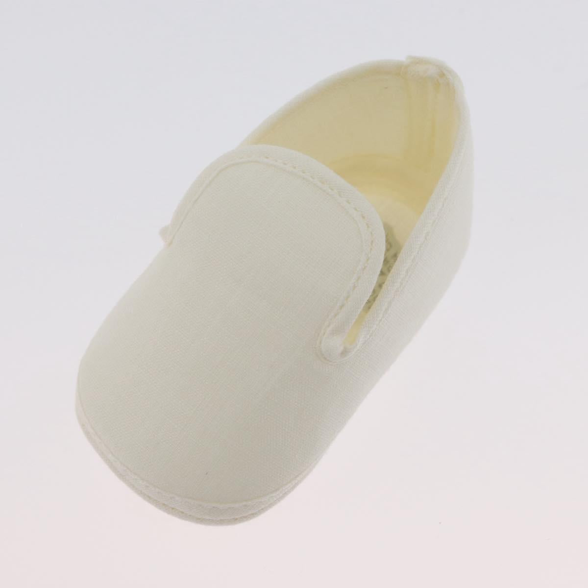 HERMES Baby Shoes linen White Auth LNZ251