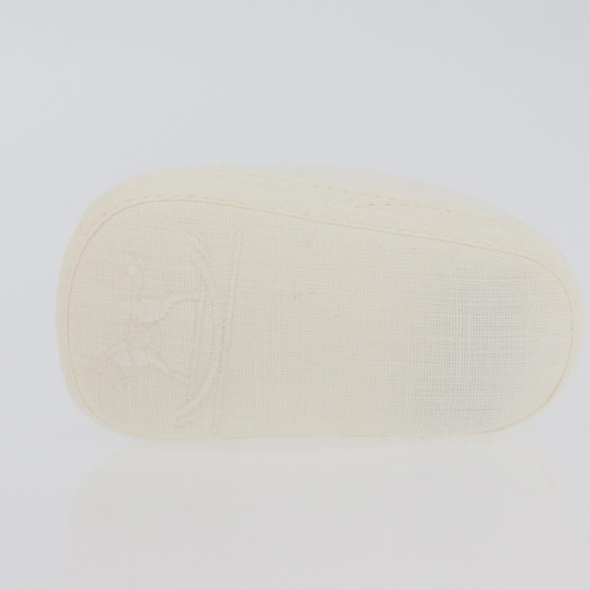 HERMES Baby Shoes linen White Auth LNZ251