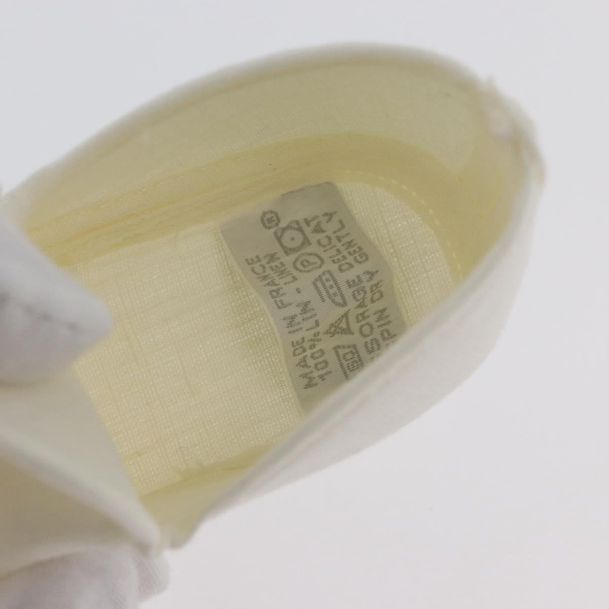 HERMES Baby Shoes linen White Auth LNZ251