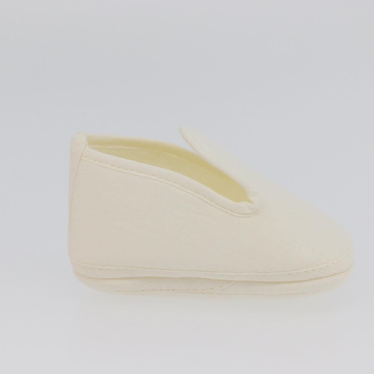 HERMES Baby Shoes linen White Auth LNZ251