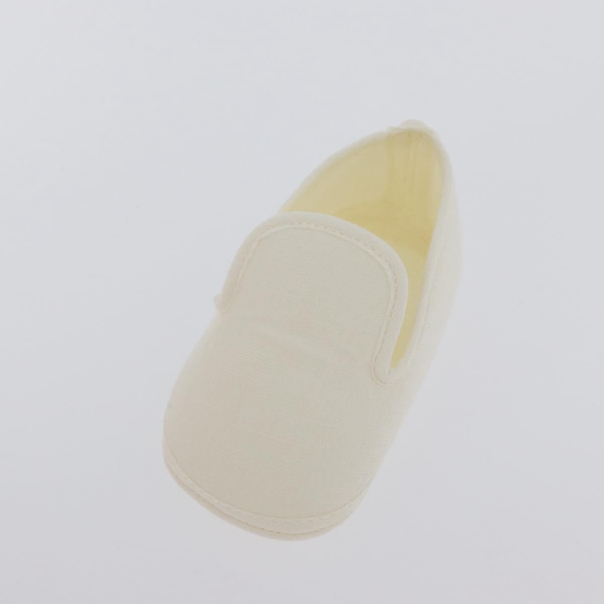 HERMES Baby Shoes linen White Auth LNZ251