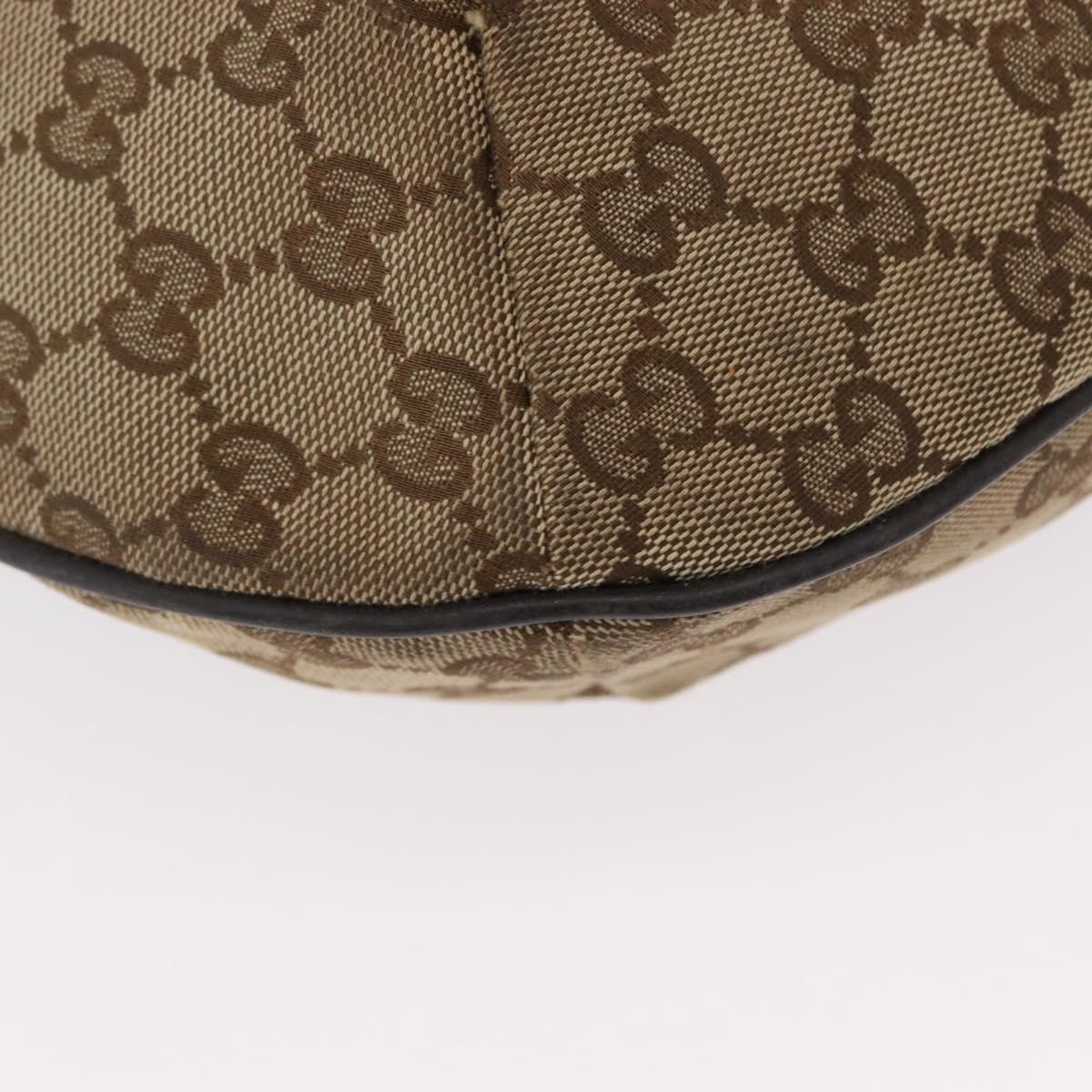 GUCCI Web Sherry Line GG Canvas Shoulder Bag Beige Gold 181092 Auth LNZ253