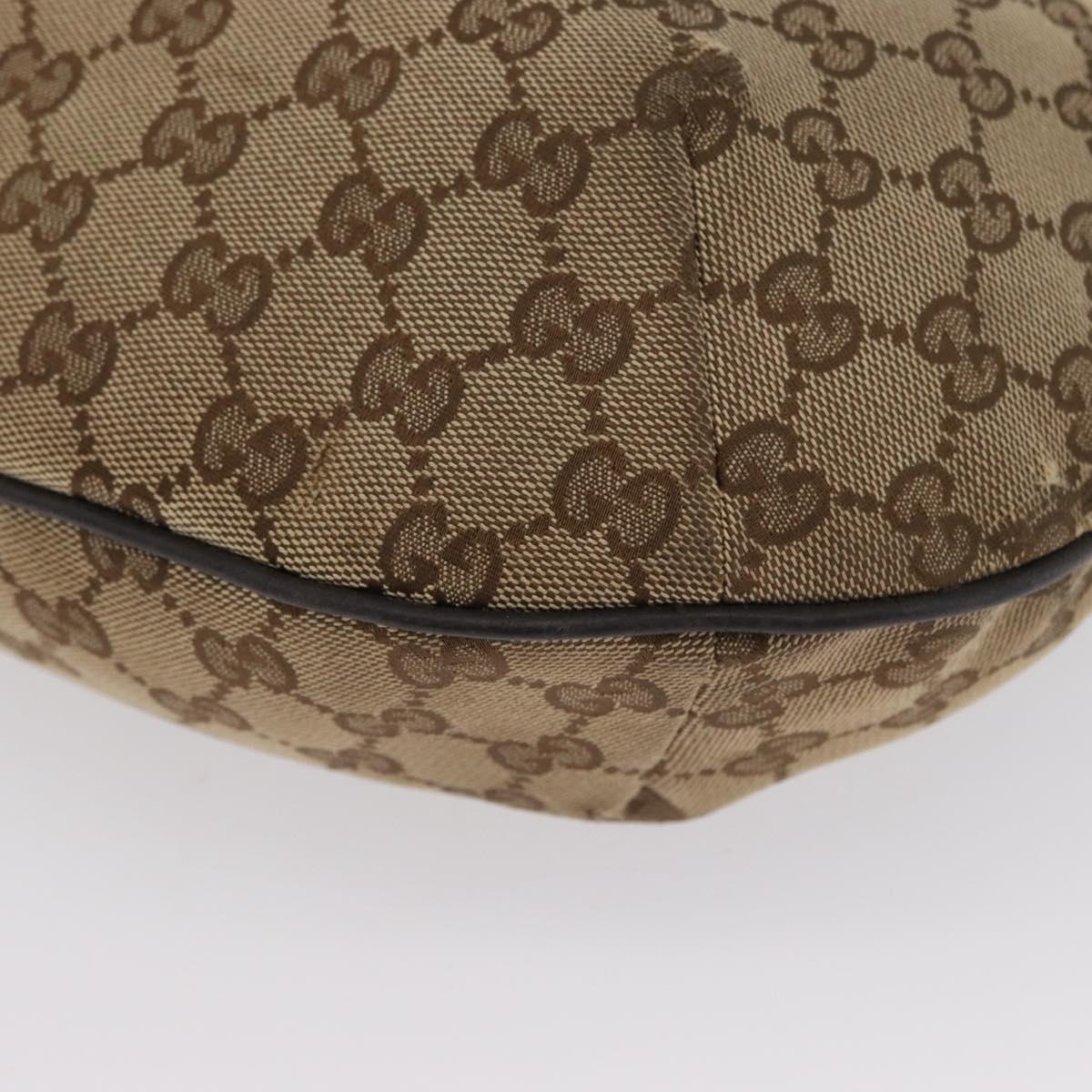 GUCCI Web Sherry Line GG Canvas Shoulder Bag Beige Gold 181092 Auth LNZ253