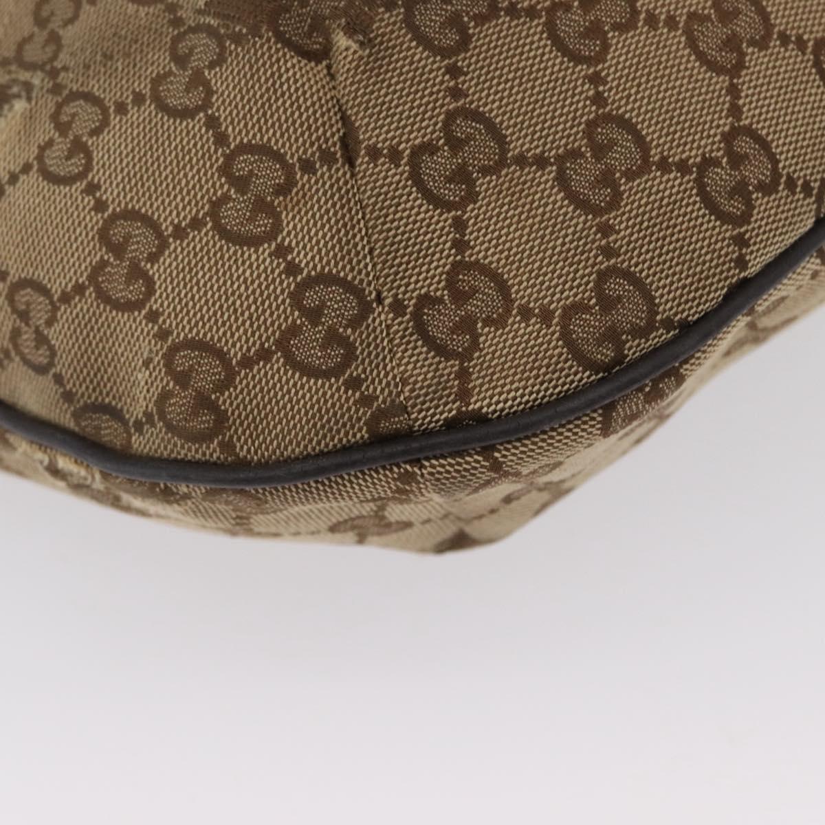 GUCCI Web Sherry Line GG Canvas Shoulder Bag Beige Gold 181092 Auth LNZ253