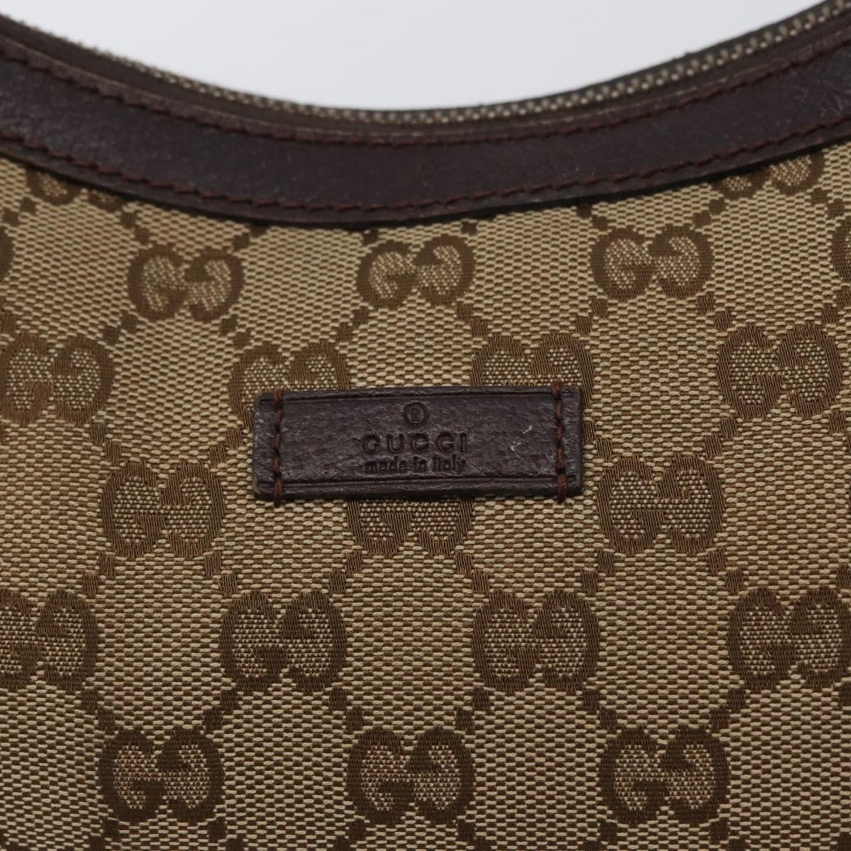GUCCI Web Sherry Line GG Canvas Shoulder Bag Beige Gold 181092 Auth LNZ253