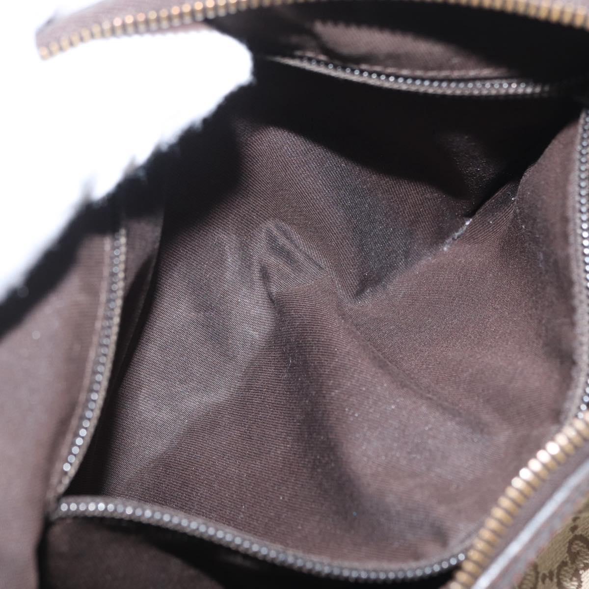 GUCCI Web Sherry Line GG Canvas Shoulder Bag Beige Gold 181092 Auth LNZ253