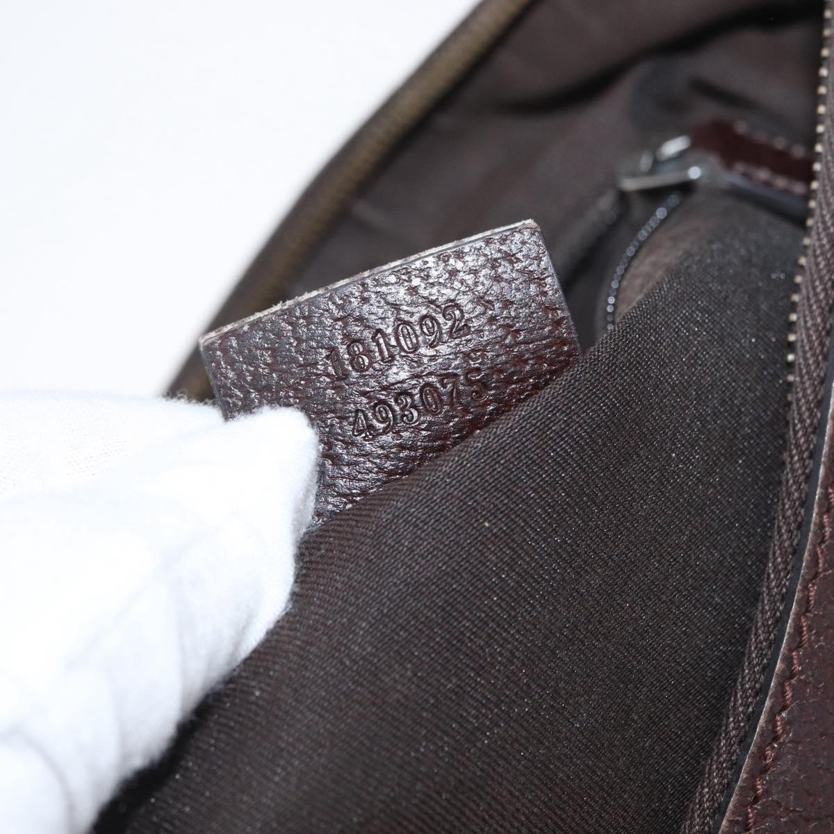 GUCCI Web Sherry Line GG Canvas Shoulder Bag Beige Gold 181092 Auth LNZ253