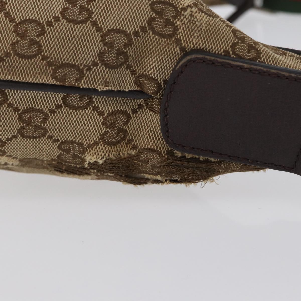 GUCCI Web Sherry Line GG Canvas Shoulder Bag Beige Gold 181092 Auth LNZ253