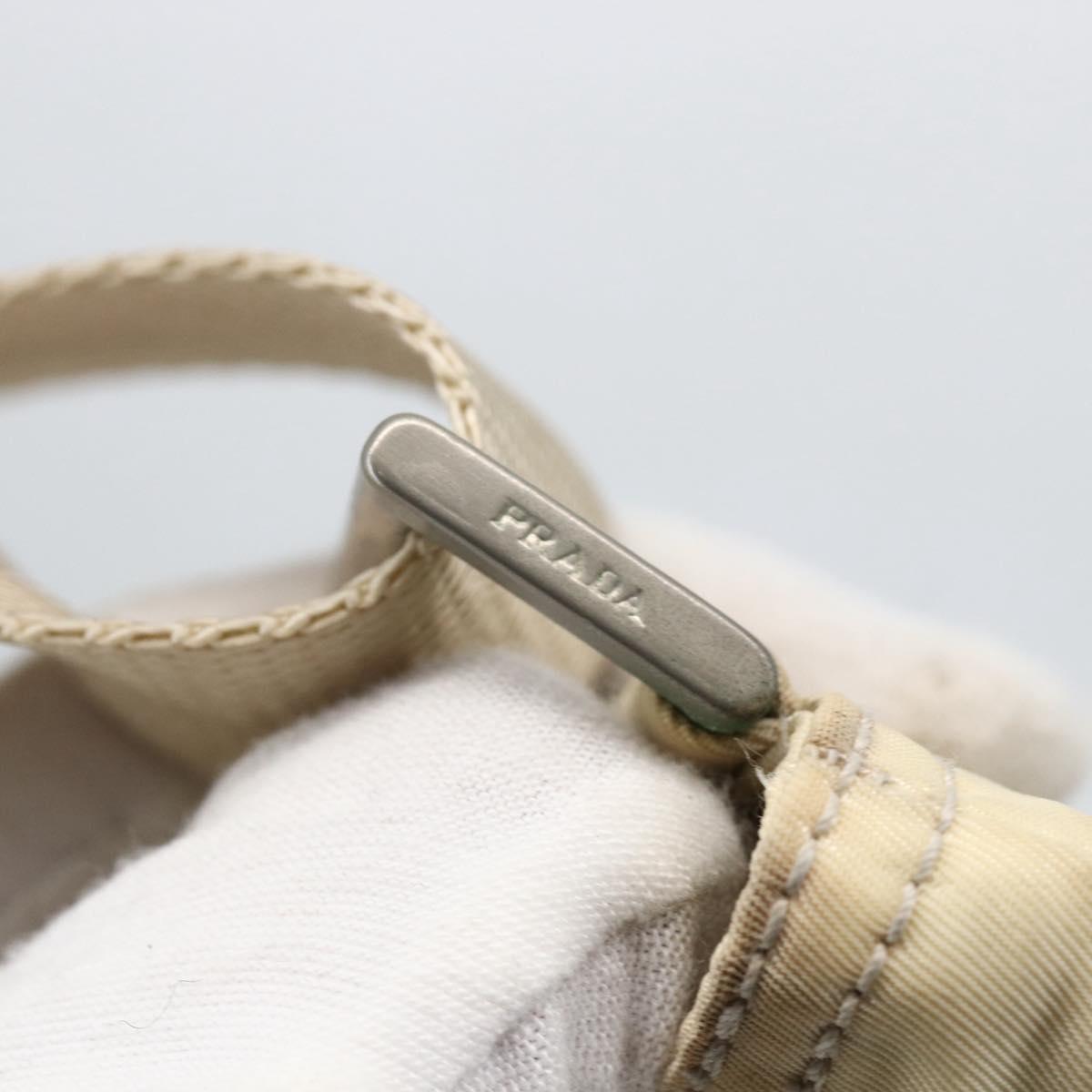 PRADA Shoulder Bag Nylon Ivory Silver Auth LNZ256