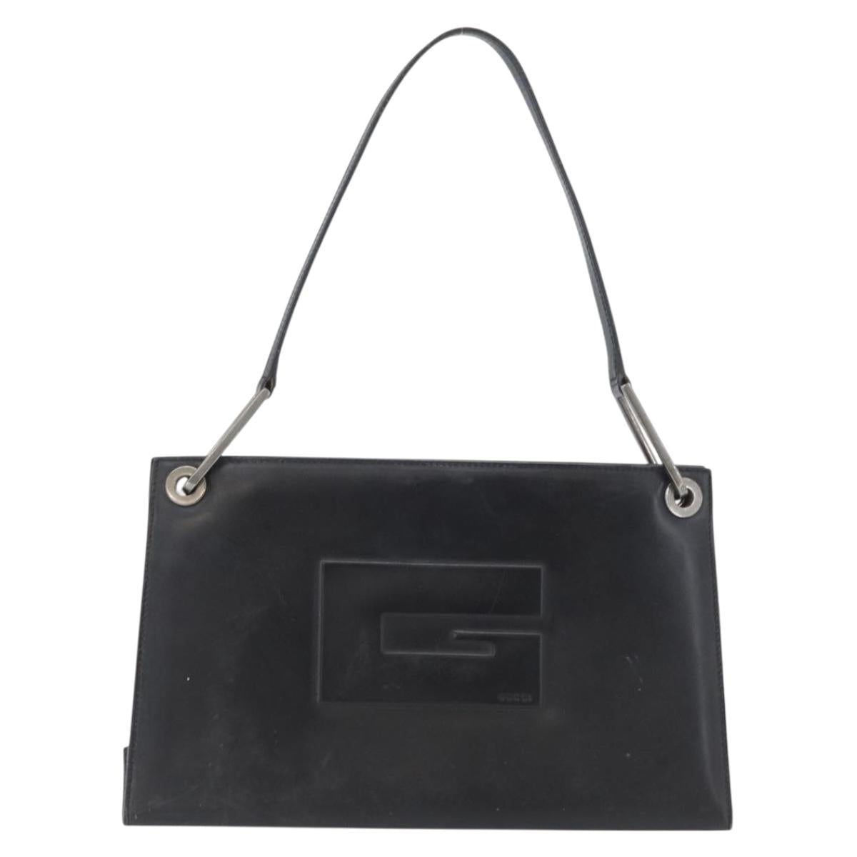 GUCCI Shoulder Bag Patent leather Brown Silver 001 3034 1705 Auth LNZ260